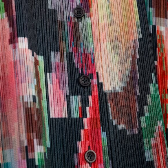 Pleats Please Issey Miyake Archival Pixelated Multicolour Flower Jacket, Size L - Picture 7 of 10